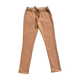 Barna színű gumírozott derekú lány nadrág 