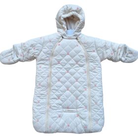 Krém színű szívecske mintás lány babazsák