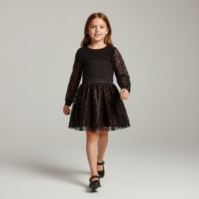 Fekete ocelot mintás lány hosszú ujjú felső 