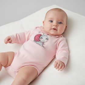 Rózsaszín csiga mintás lány body