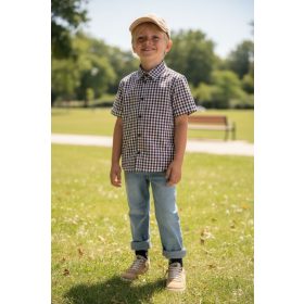 Kockás rövid ujjú fiú ing