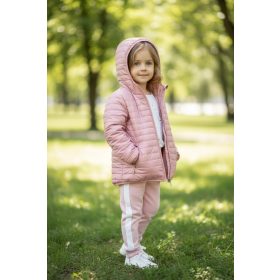 Mályva színű microfiber kapucnis átmeneti kabát