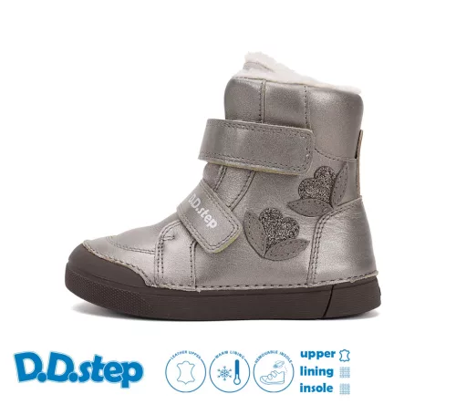 D.D.Step virág mintás szőrmés lány téli bakancs
