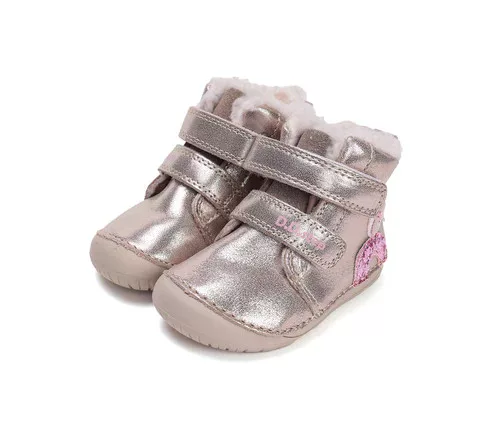 D.D.Step barefoot bőr szőrmés lány bakancs