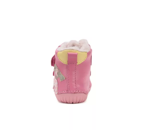 D.D.Step rózsaszín barefoot lány szőrmés bakancs